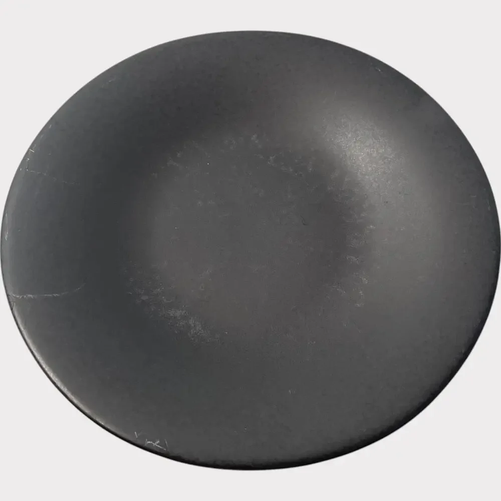 Pottery Barn Ellipse Saucer Dishes Set of 5 Black Made in Japan Stoneware 6